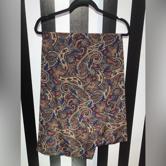 Paisley Pleated Vintage Skirt with Matching Wide Scarf /Head Wrap 12 Petite - Picture 7 of 8